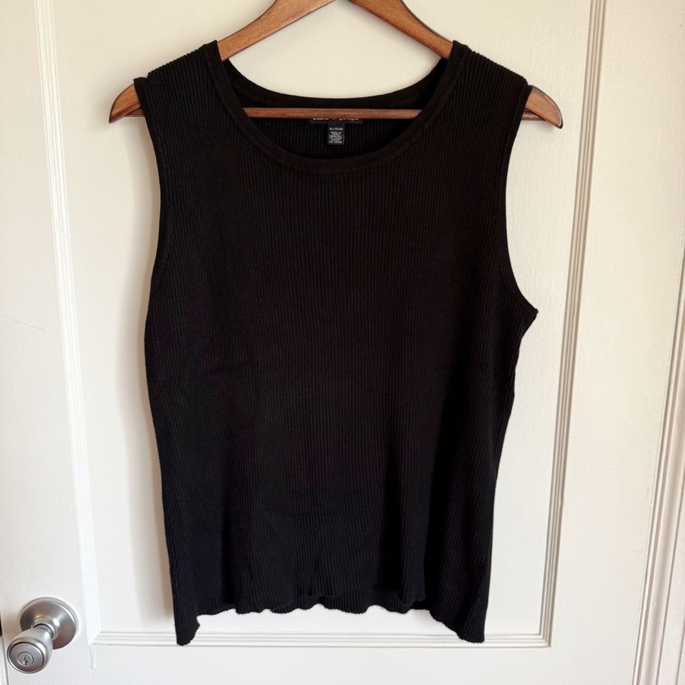 Cable & Gauge Ribbed Black Sleeveless Top